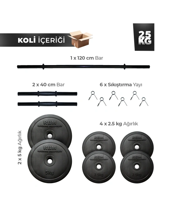 Outlet 25 Kg Halter Seti ve Dambıl Seti