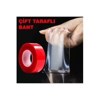 Çift Taraflı Bant Şeffaf Silikon Bant Güçlü Yapıştırıcı Montaj Bandı 10mm X 5 Metre - Hızlı Yapıştır