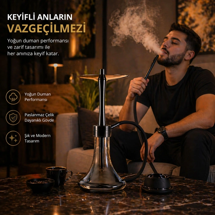 BALLI Titanyum Black Nargile Takımı