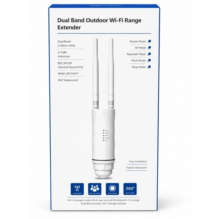Wi-Fi 6 Dış Ortam Access Point (Silindir Tipi) IO-HW1800Y