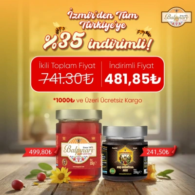 850 g Balpınarı Süzme Çiçek Balı + 250 g Apitherbal Special Propolisli Kış Mix