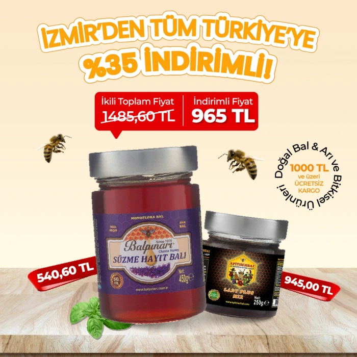 Doğal Süper İkili | Balpınarı Süzme Hayıt Balı & Apitherbal Lady Plus Mix