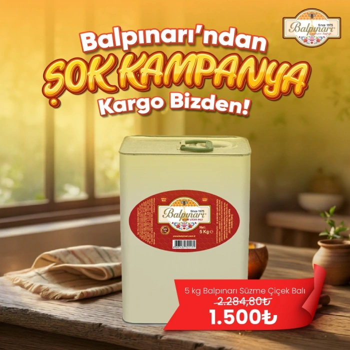 Balpınarı Süzme Çiçek Balı 5 Kg Kova / Teneke