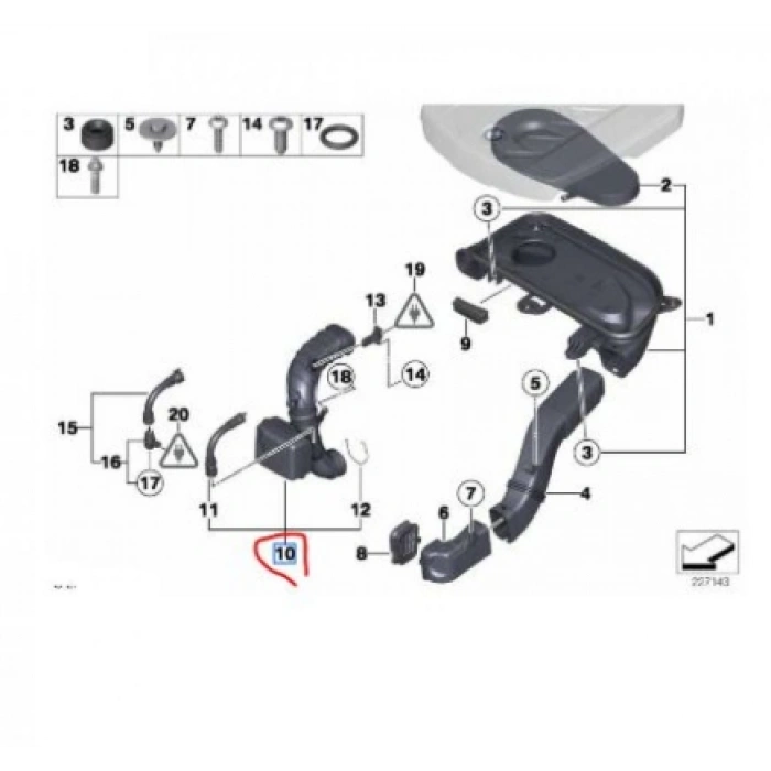 BMW F10 TEMİZ HAVA BORUSU 525D N47N MOTOR İÇİN ORJİNAL