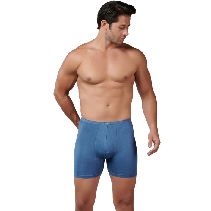 GÜMÜŞ ERKEK BAMBU İNCE BEL BOXER İNDİGO