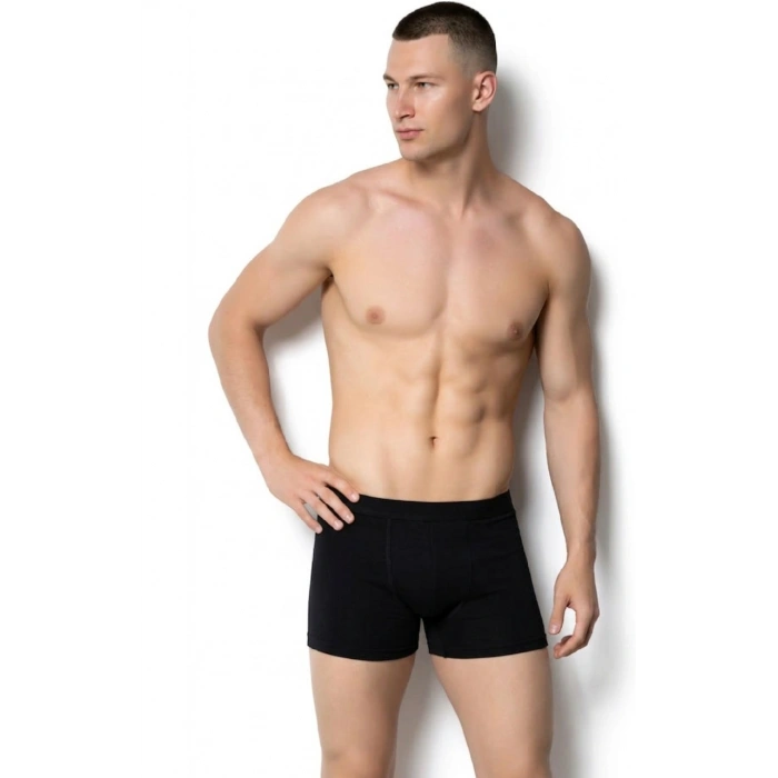 GÜMÜŞ ERKEK LİKRALI BOXER SİYAH