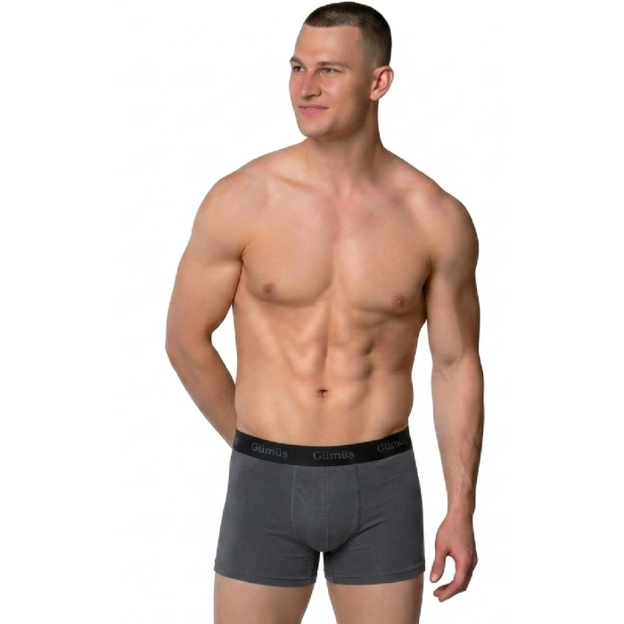 GÜMÜŞ ERKEK LİKRALI SPOR BOXER FÜME
