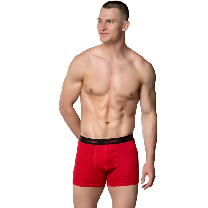 GÜMÜŞ ERKEK LİKRALI SPOR BOXER KIRMIZI