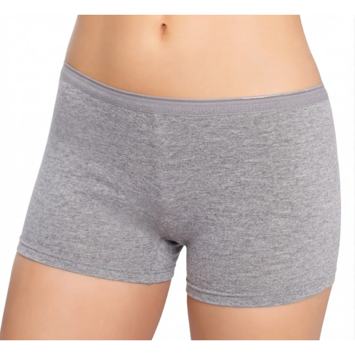 GÜMÜŞ KADIN PENYE LİKRALI BOXER GRİ