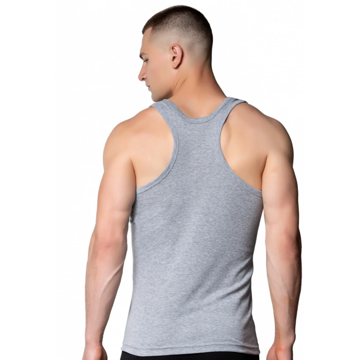GÜMÜŞ LİKRALI SPORCU ERKEK ATLET GRİ