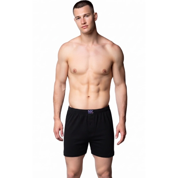 SEDEF ERKEK PENYE DÜZ RENK BOXER SİYAH