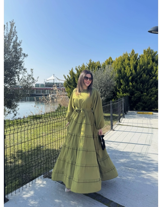 Carelina Elbise-Yağ Yeşili