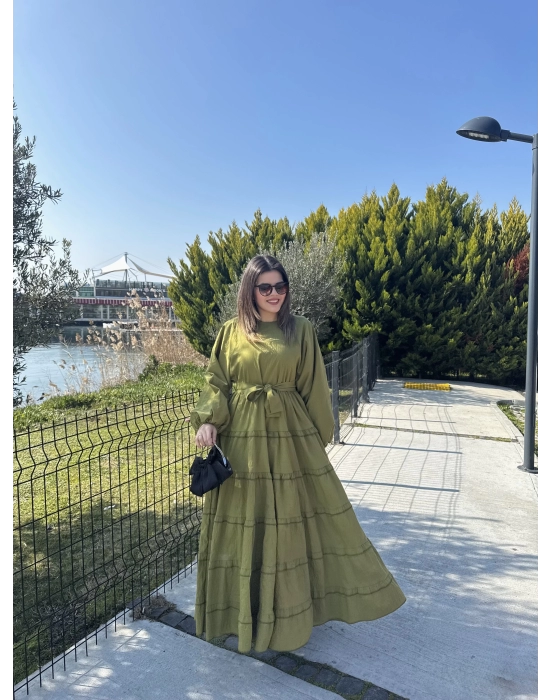 Carelina Elbise-Yağ Yeşili