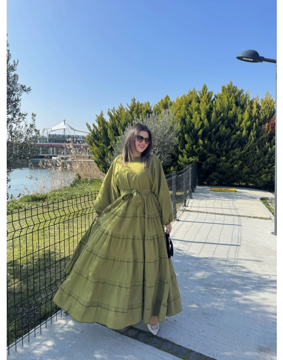 Carelina Elbise-Yağ Yeşili
