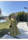 Carelina Elbise-Yağ Yeşili