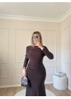 Drape Model Sandy Elbise-Kahve