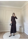 Drape Model Sandy Elbise-Kahve