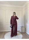 Meri Keten Takım-Bordo