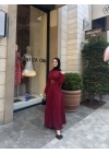 Tokalı Sandy Elbise-Bordo