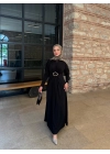 Tokalı Sandy Elbise-Siyah