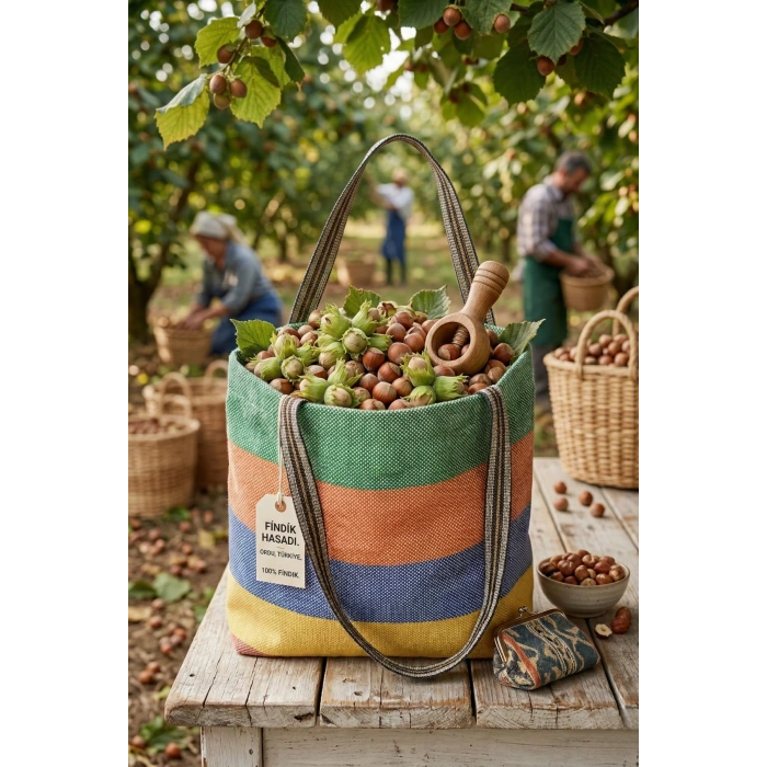 İnterbag Renkli Kalın Fındık Toplama Sepeti