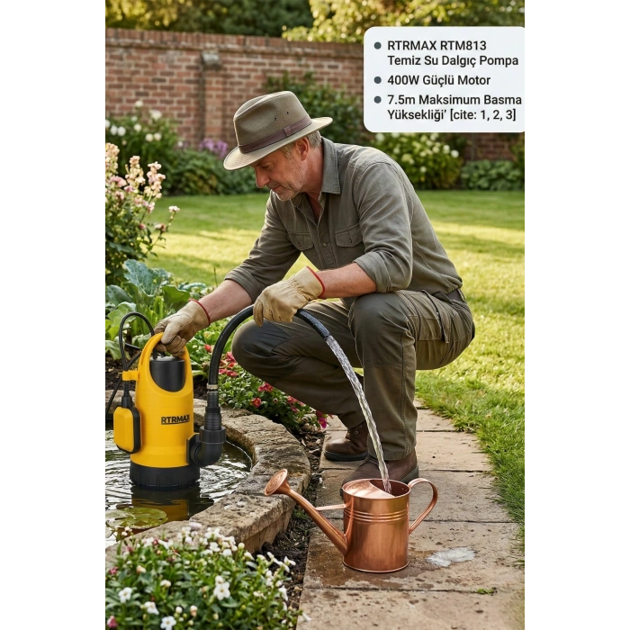 Rtrmax Rtm813 Temiz Su Dalgıç Pompa 400W 7,5mt