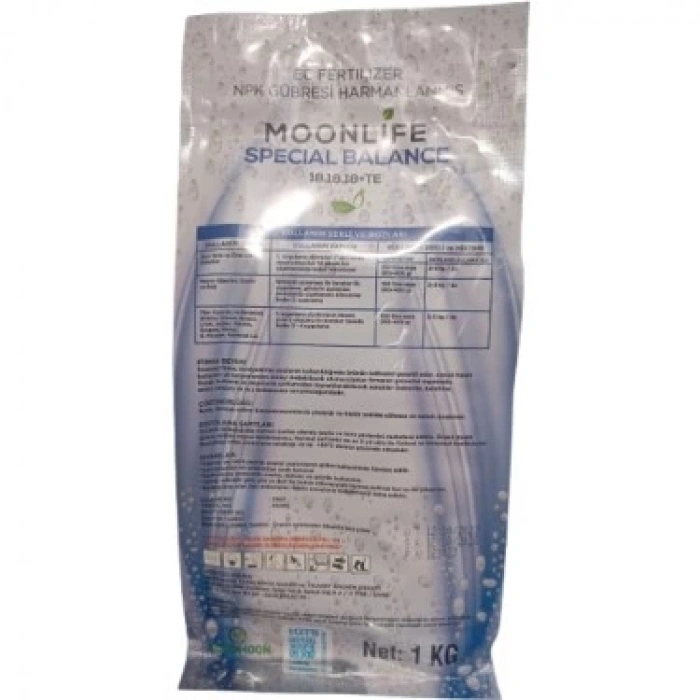 AGROMOON Moonlife Special Balance. Dengeli Büyüme. Güçlü Sağlıklı Yeşil Aksam 18.18.18 Te 1 kg