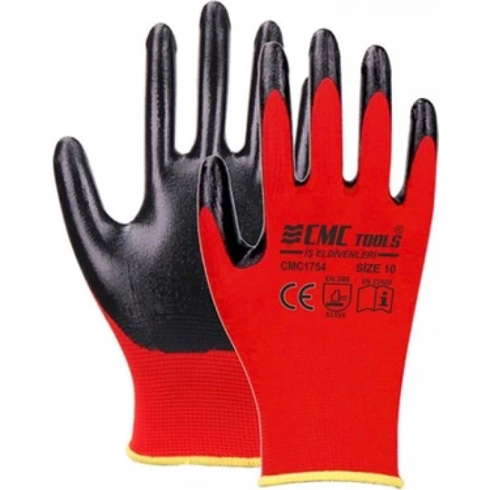 CMC TOOLS KIRMIZI SİYAH ELDİVEN NO:10