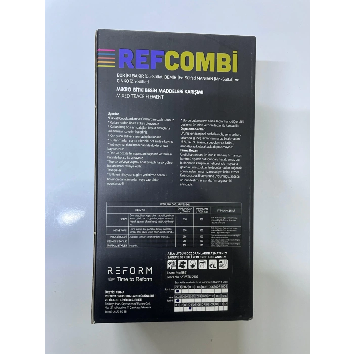 REFCOMBİ EC FERTILIZER YAPRAK GÜBRESİ 1 KG