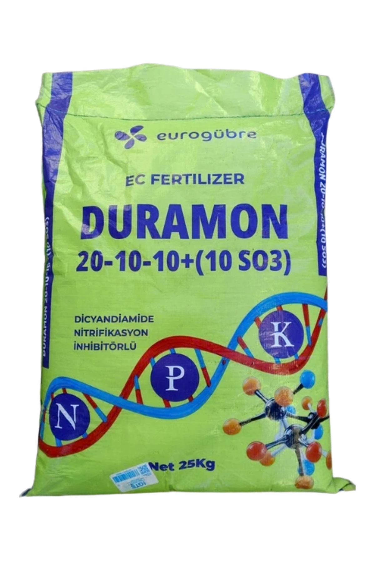 Duramon 20-10-10 +10 SO3 NPK İnhibitörlü Yeşil - Akıllı Gübre 25 Kg