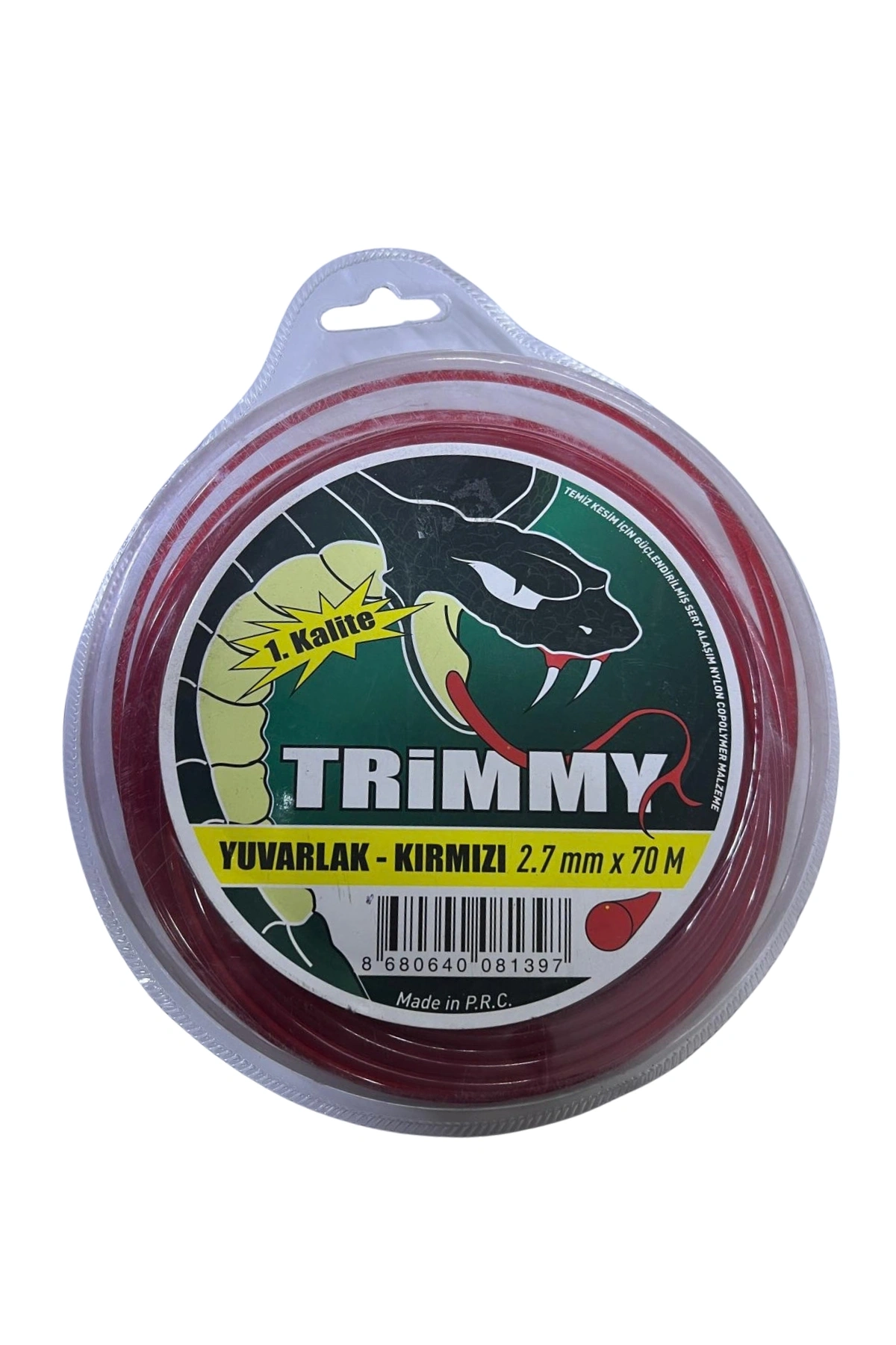 Trimmy Tırpan Misinası 1. Kalite Yuvarlak 2.7 mm x 70 m - Kırmızı