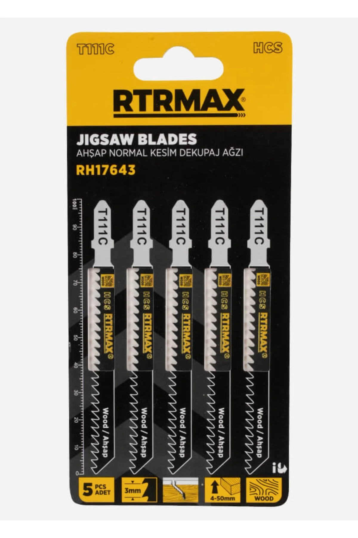 Rtrmax Rh17643 - T111c Ahşap Normal Kesim Dekupaj Ağzı 5li Set