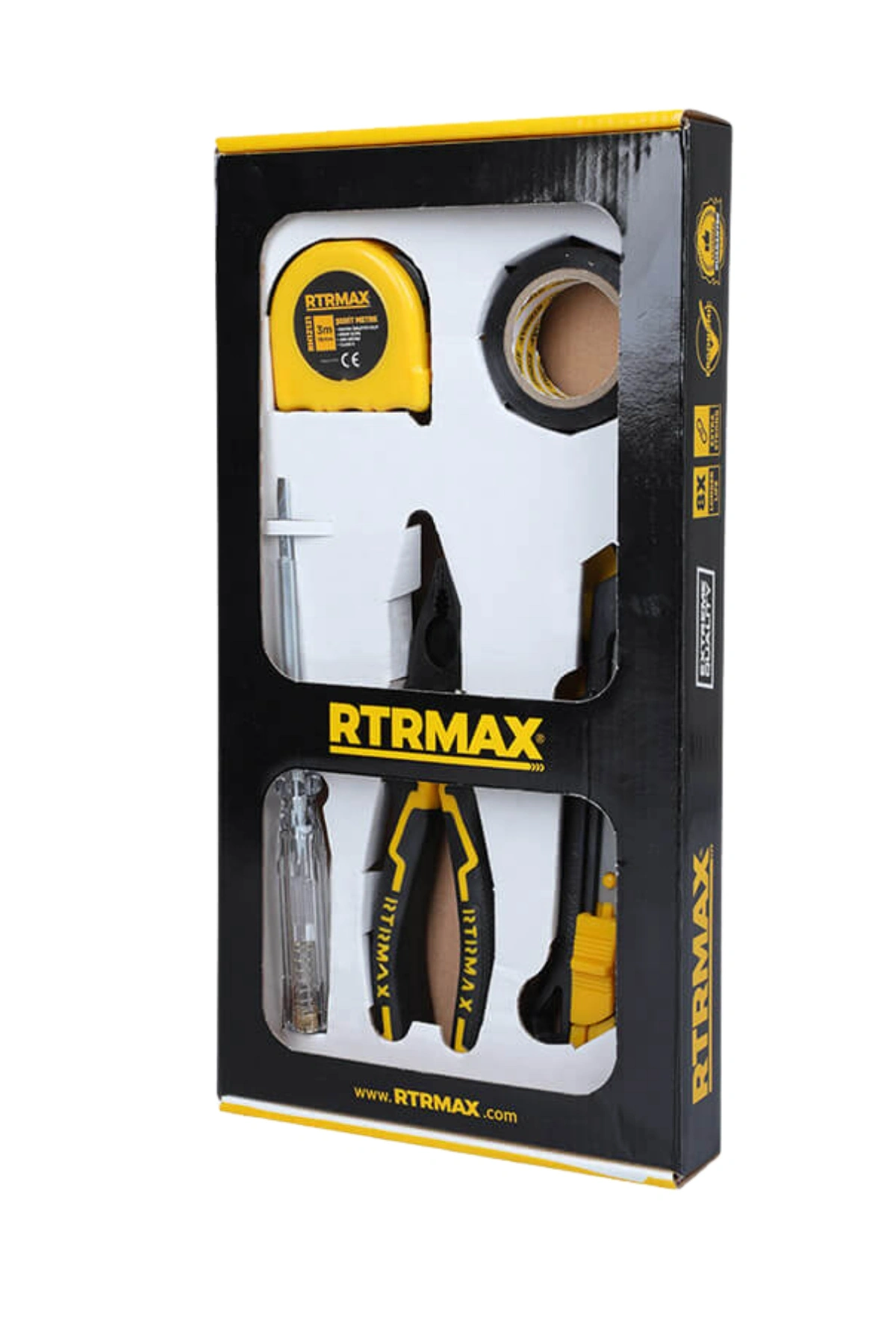 Rtrmax Rtk7003 5 Li Set (Pense-Metre-Kontrol Kalemi-Elektrik Bandı-Maket Bıçağı-Combo)