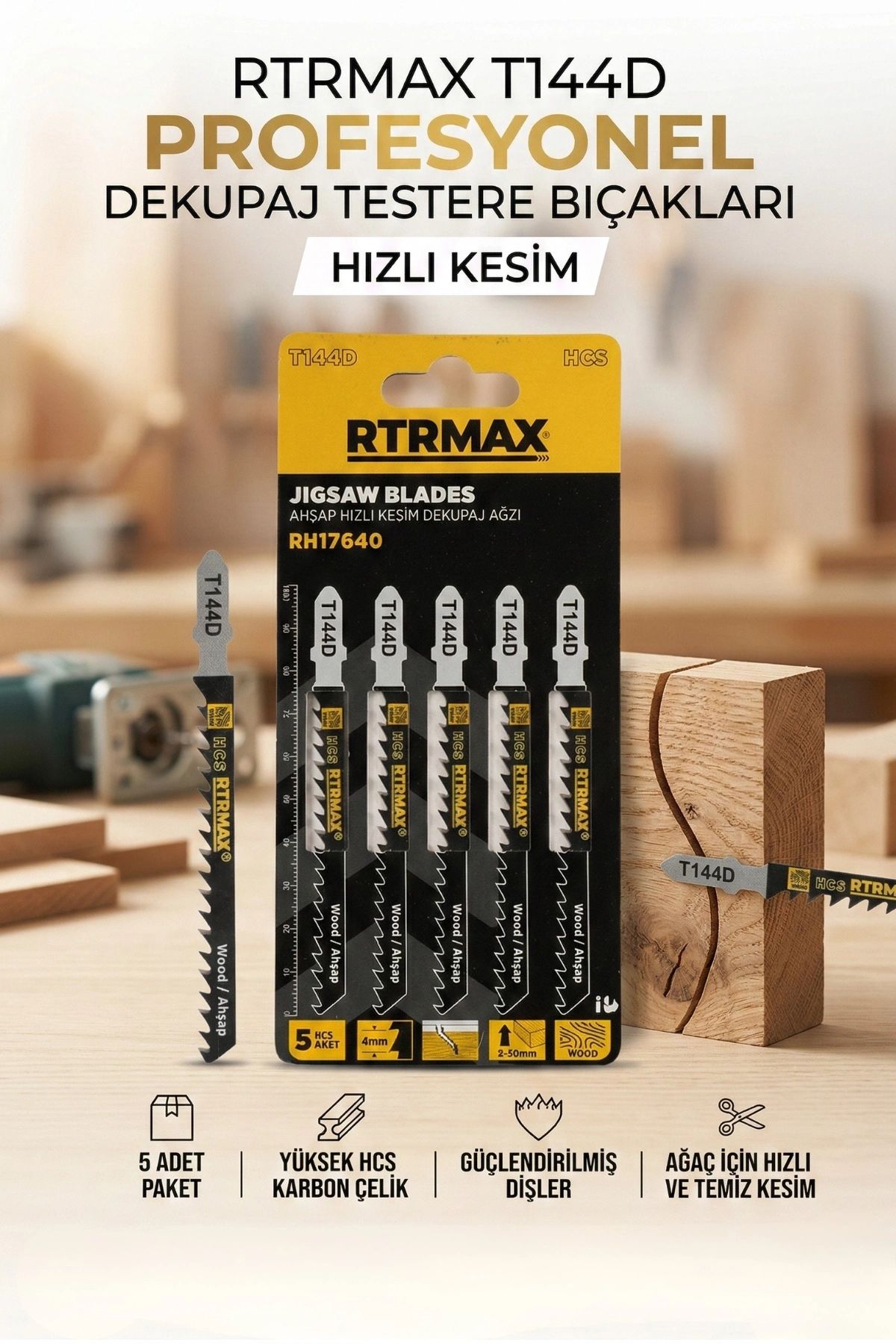 RH17640 T144D Ahşap Hızlı Kesim Dekupaj Testere Ağzı