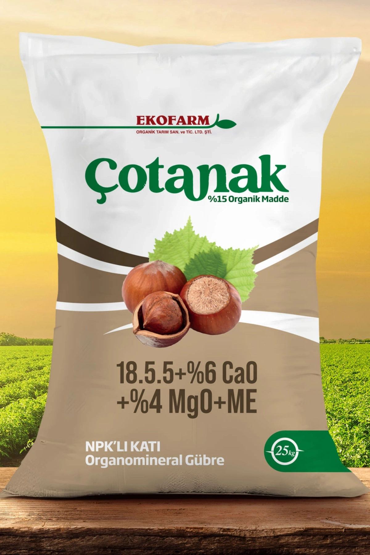 Ekofarm Çotanak 18.5.5 NPK Gübre Organik Madde ile Zenginleştirilmiş Granül Gübre 25 Kg