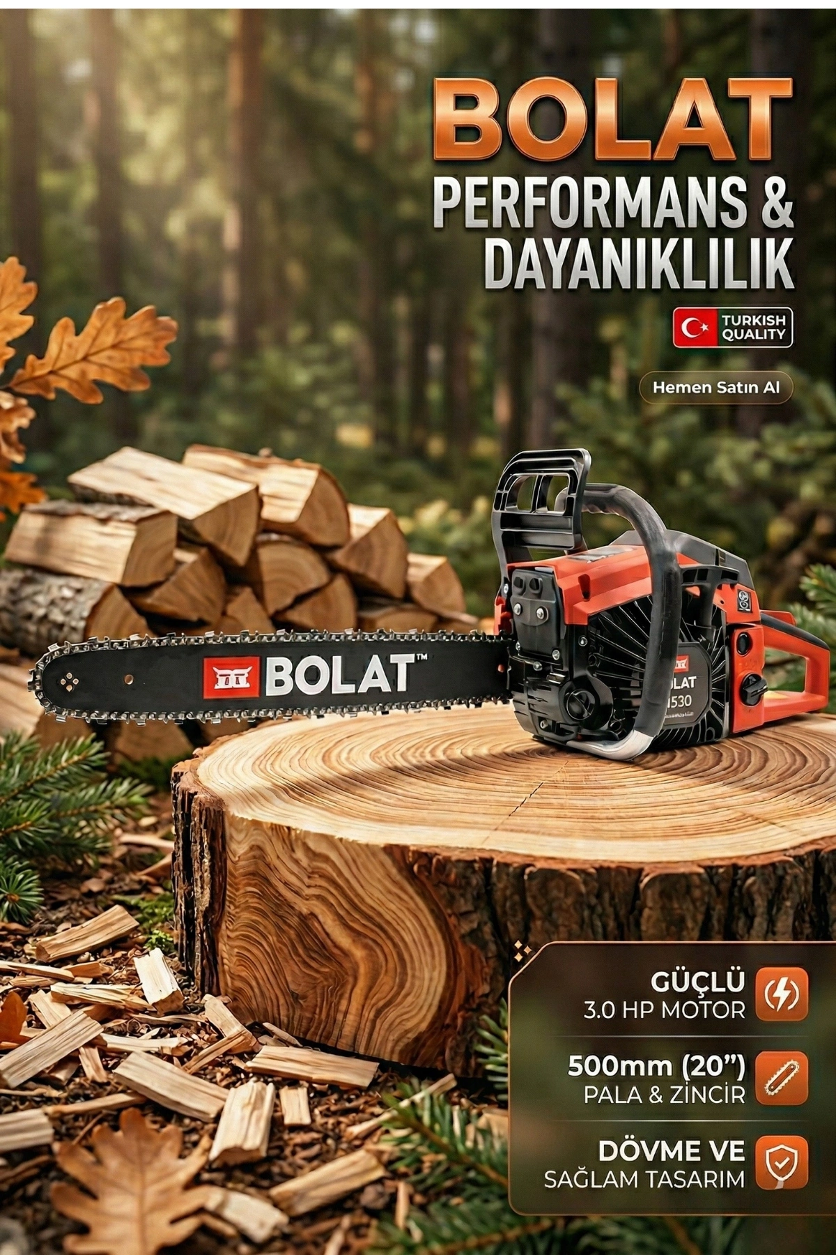 Bolat 5520 Benzinli Ağaç Testeresi