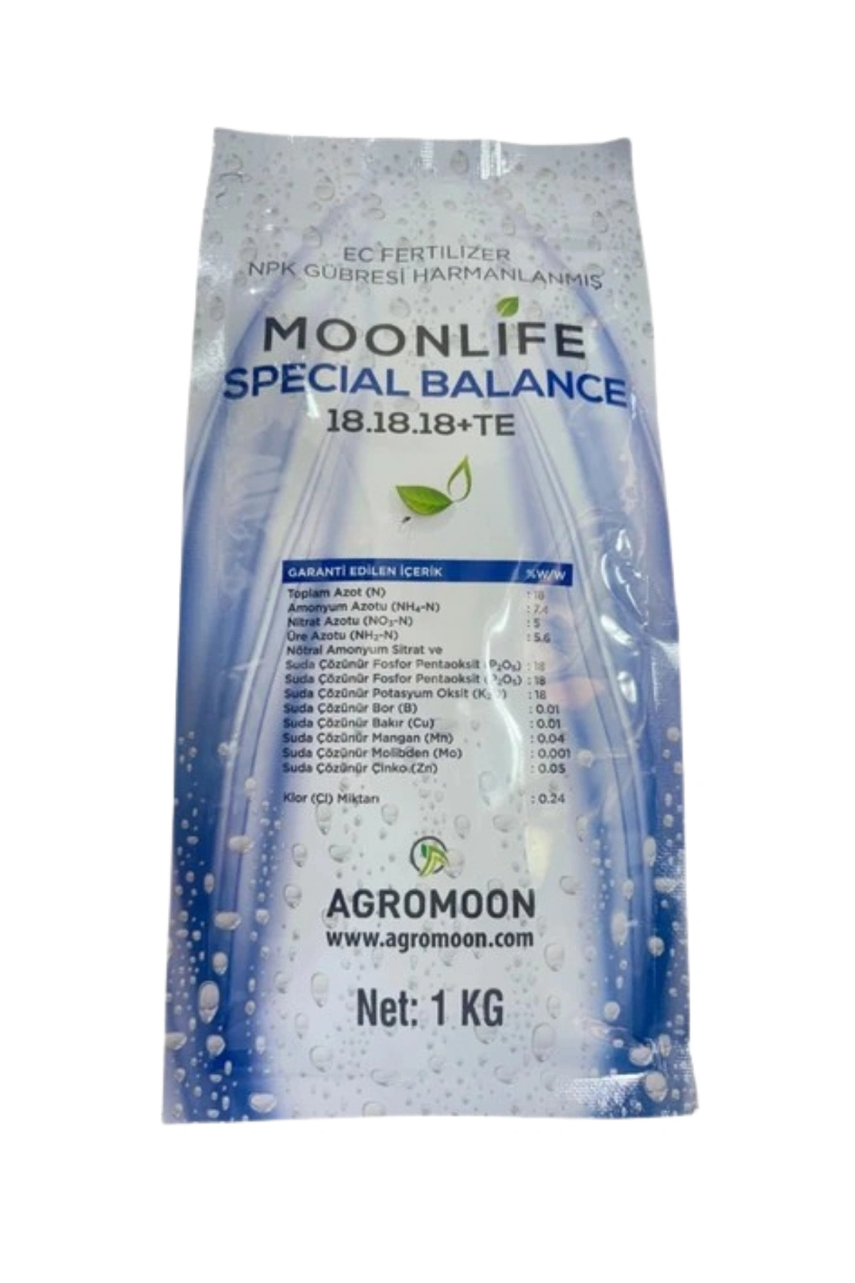 Agromoon Moonlife 18-18-18 + TE Kompoze Granül Gübre 1 Kg