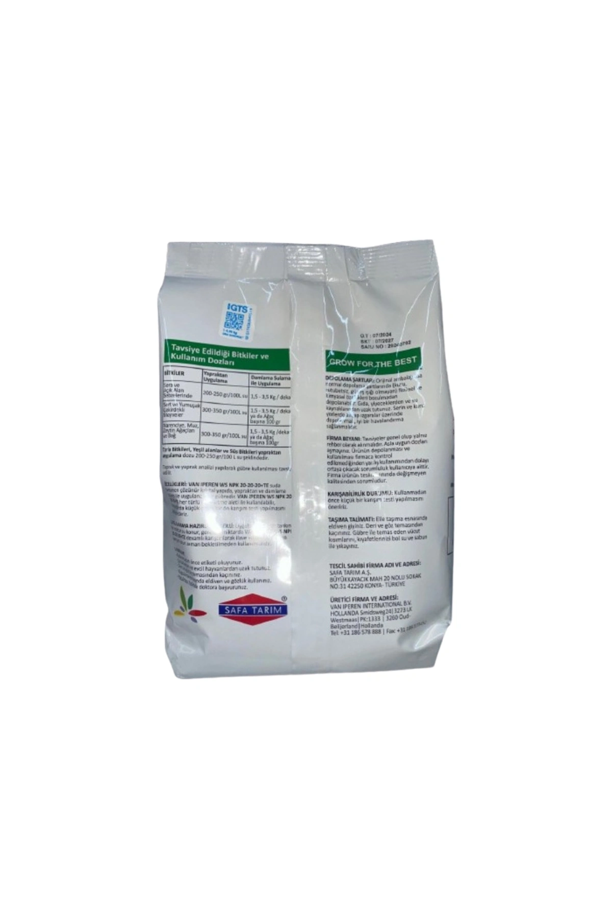 Vaniperen Ws Npk 20-20-20+Te Gübre