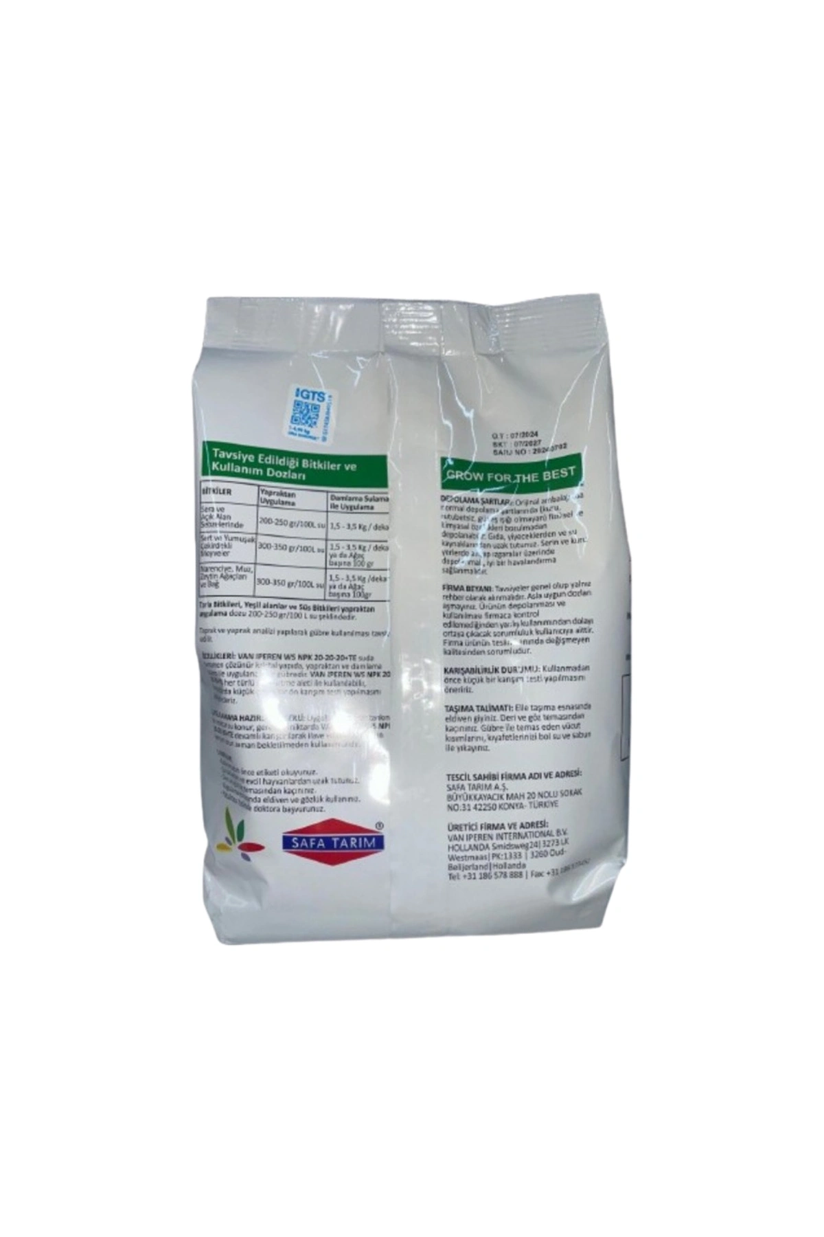 Van Iperen Ws 10-10-40+Te Harmanlanmış Npk Gübresi 1kg