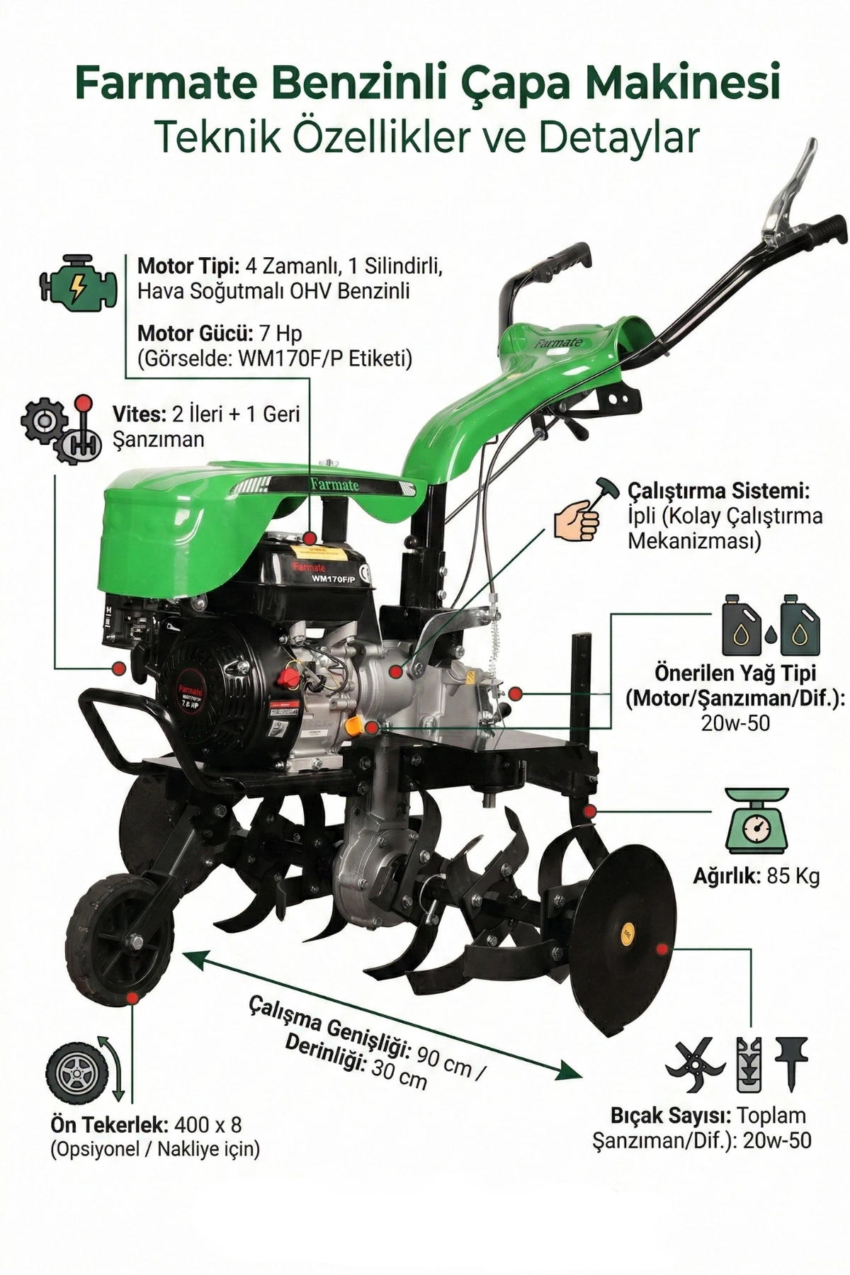 Farmate 2+1 Çapalama Makinesi