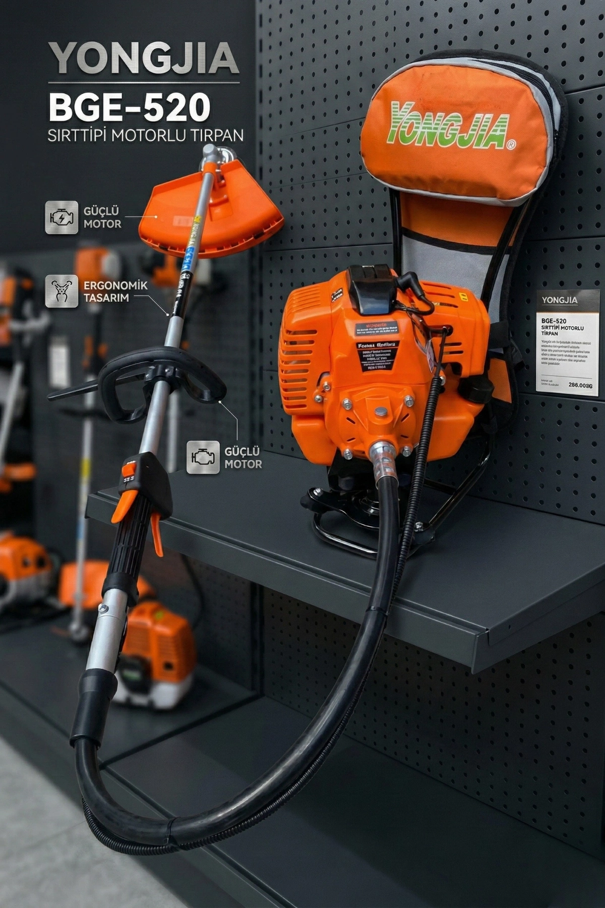 Yongjia Bge-520 2 Hp 52 cc Benzinli Sırt Tırpan Motoru
