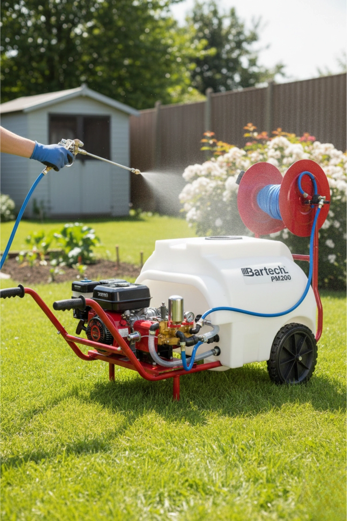 Bartech PM200 Benzinli İlaçlama Makinesi 22lik pompa 200 L