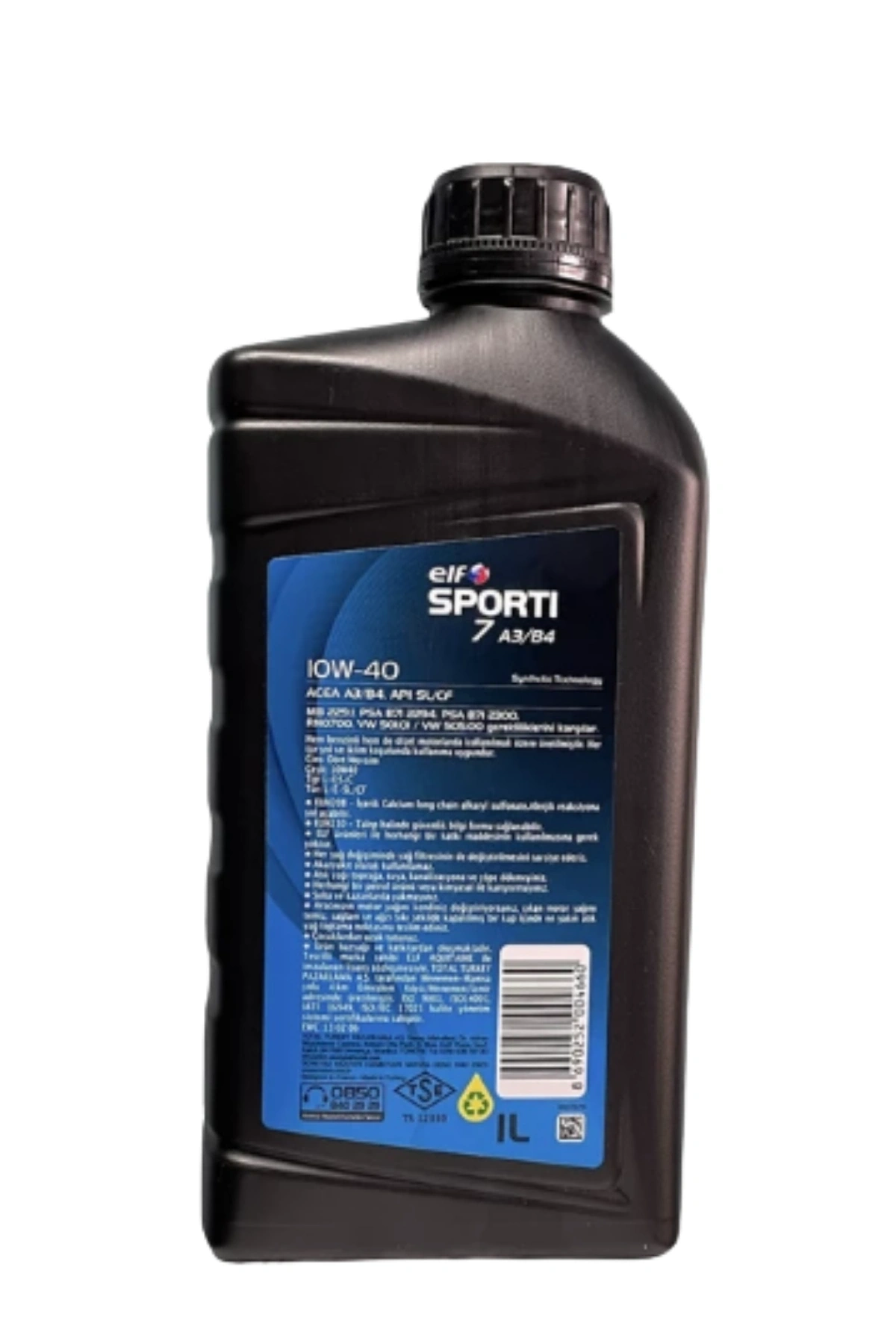 Elf Sporti 7 A3/B4 10W-40 Sentetik Motor Yağı 1 L