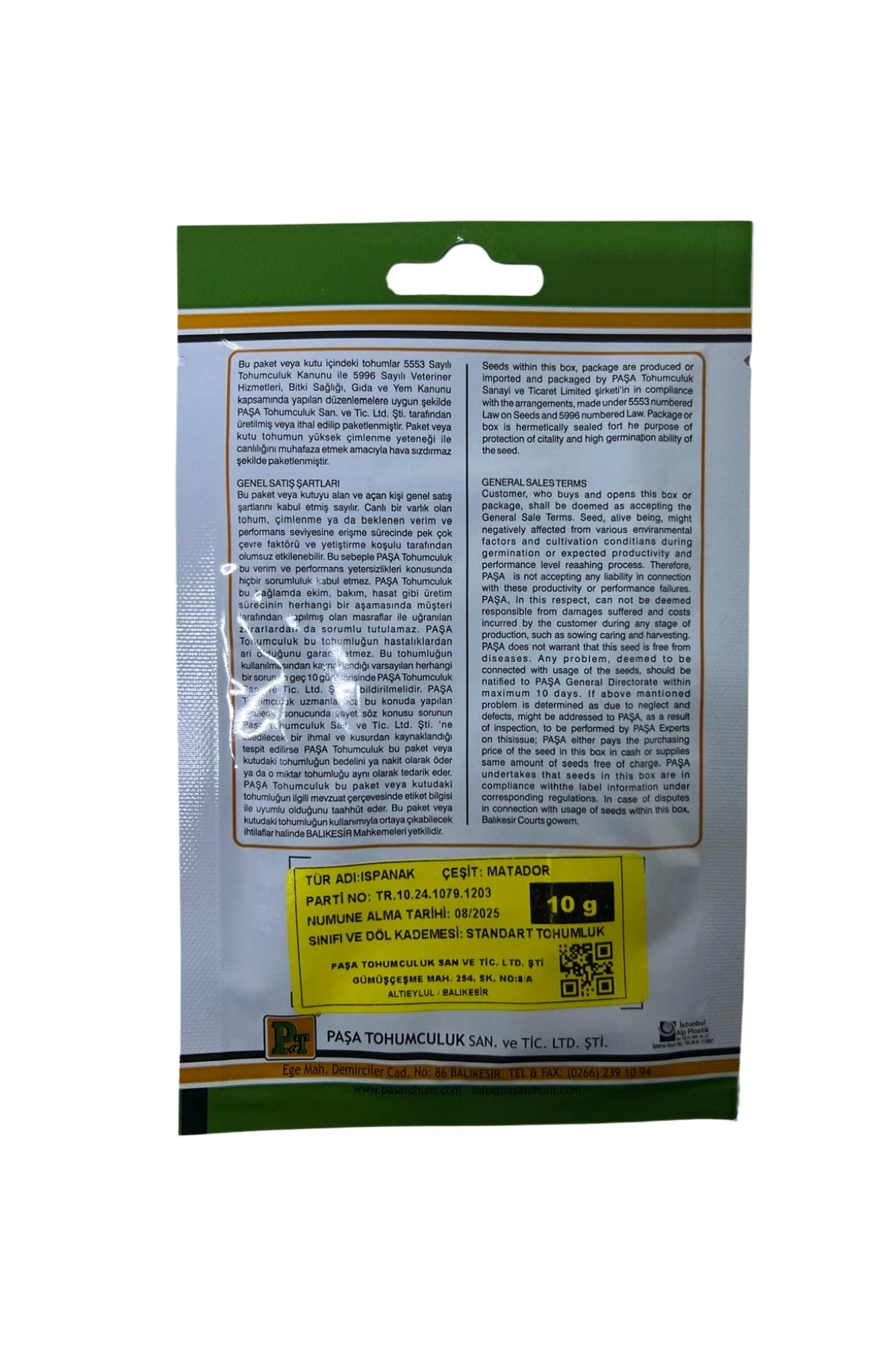 Paşa Ispanak Tohumu 10 gr