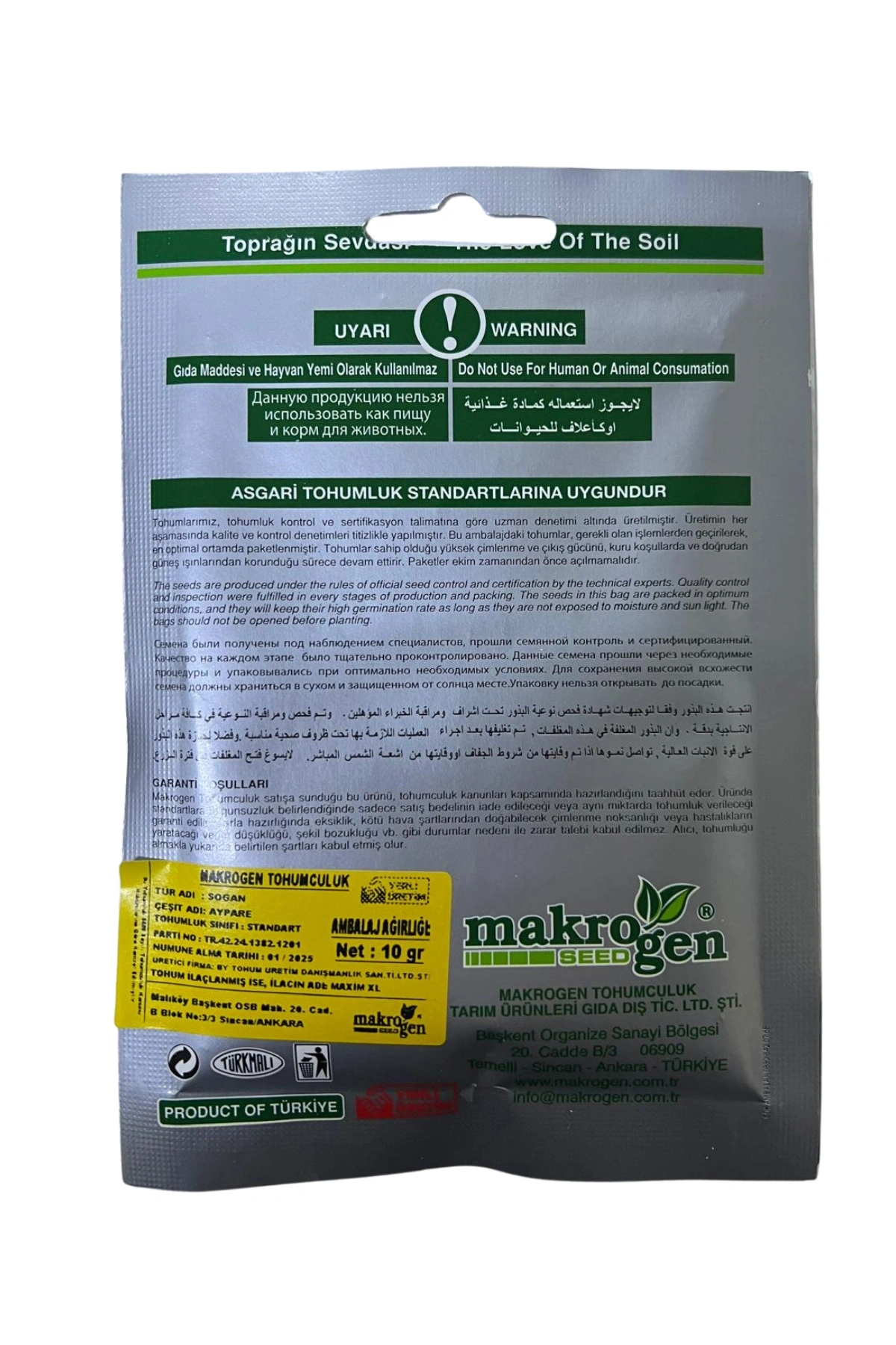 Makrogen Aypare Soğan Tohumu 10 gr