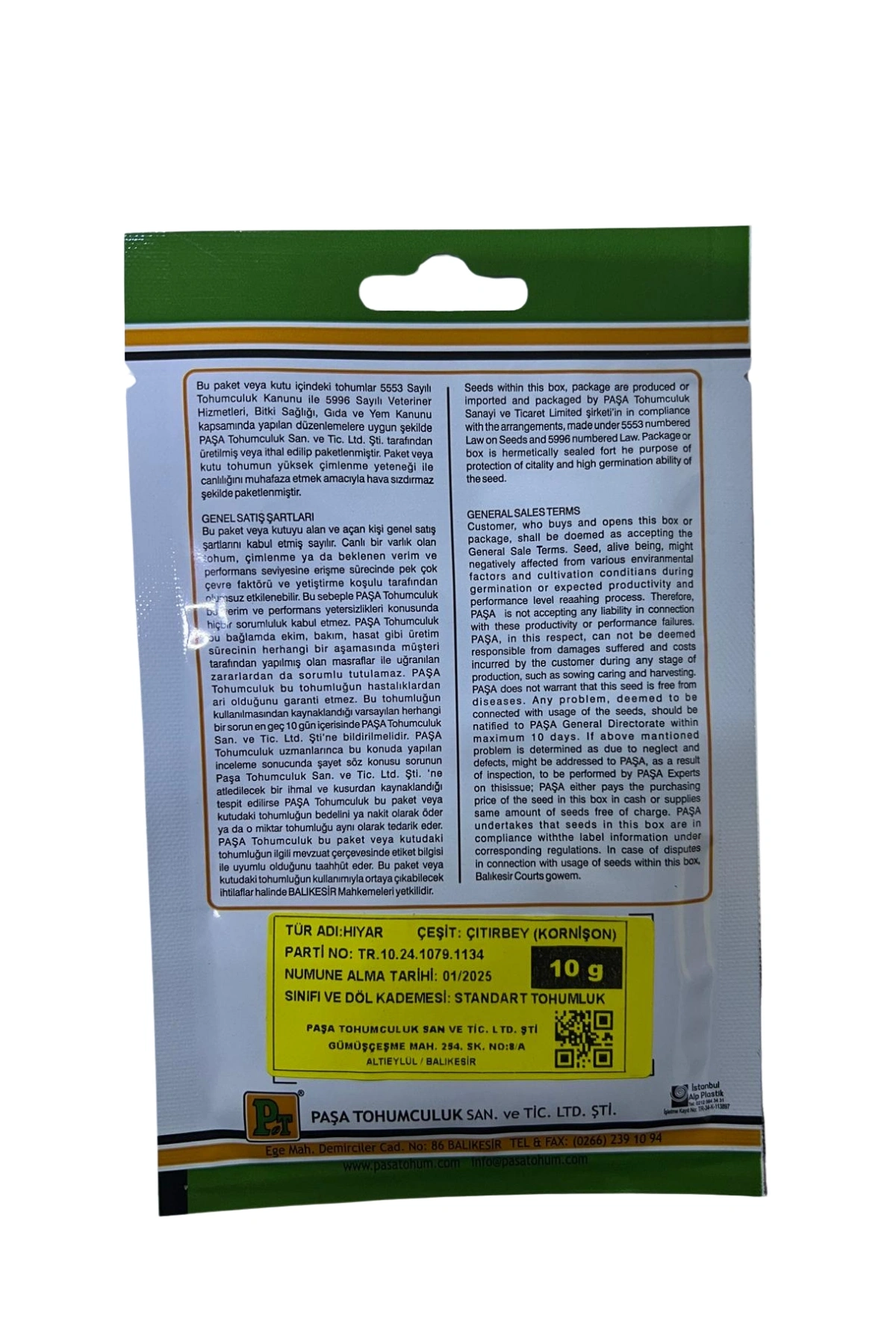 Paşa Kornişon Hıyar Tohumu 10 gr