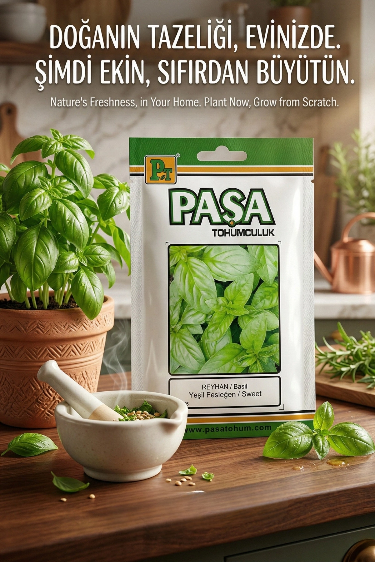 Paşa Reyhan (Yeşil Fesleğen) Tohumu 10 gr