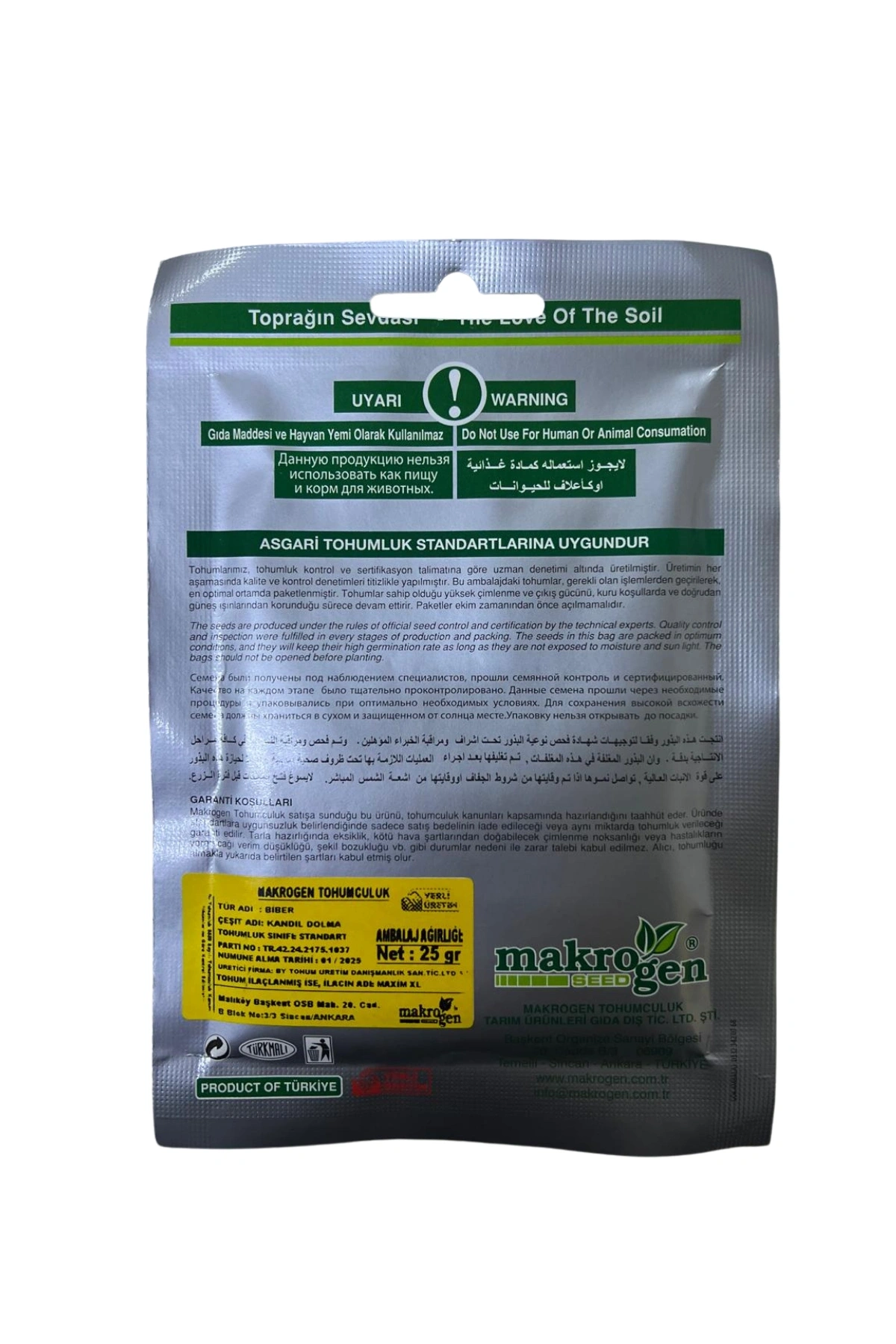 Makrogen Kandil Dolmalık Biber 25 Gr