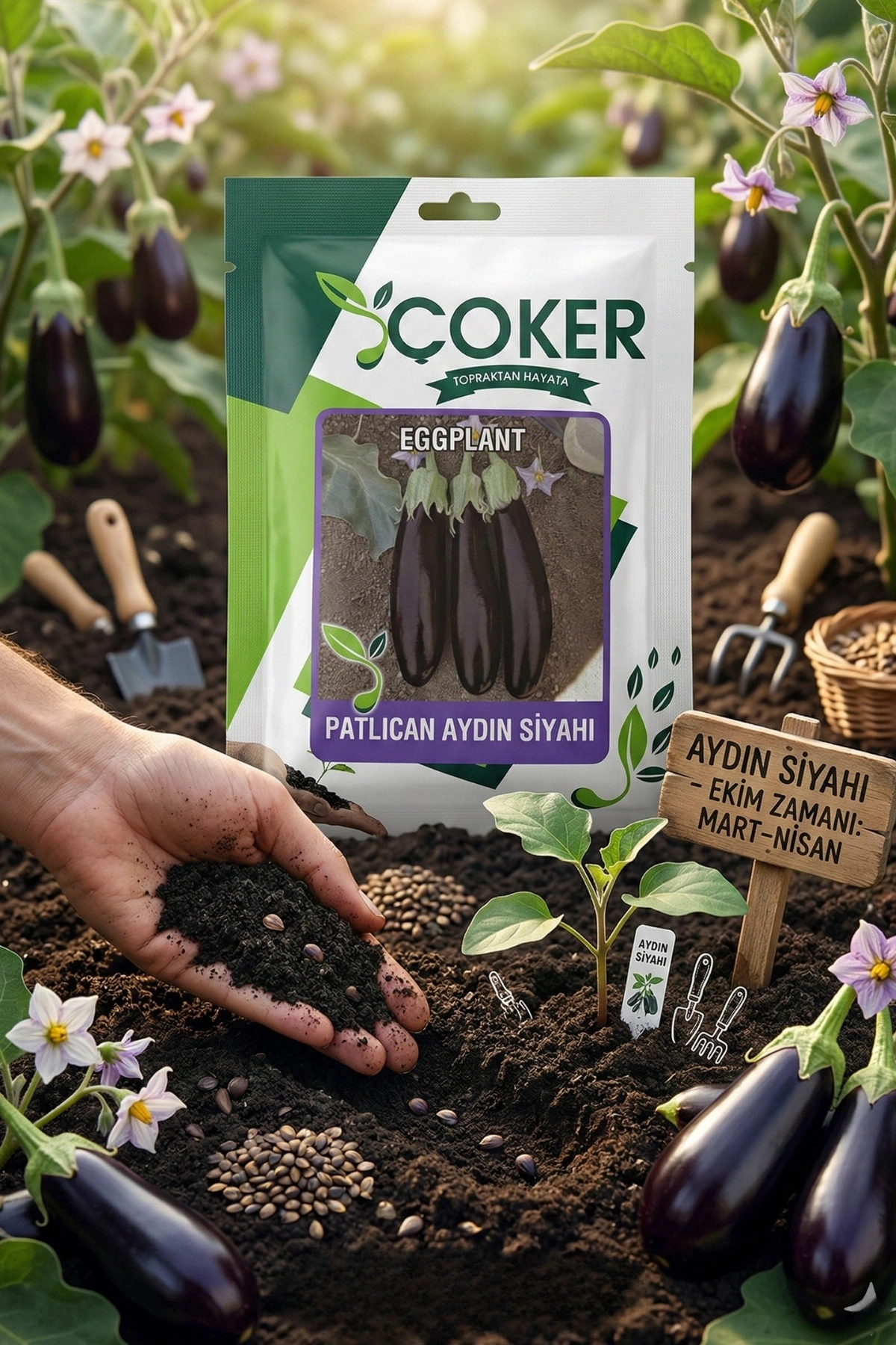 Çoker Aydın Siyah Patlıcan Tohumu 25 GR