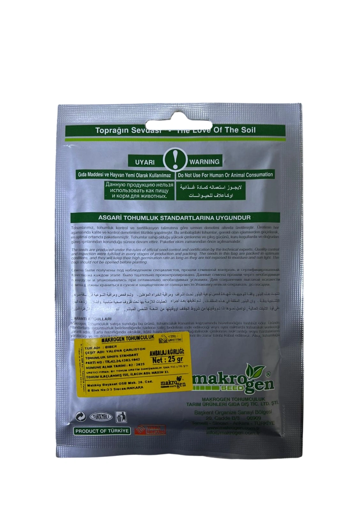 Makrogen Yalova Çarliston Biber Tohumu 25 gr